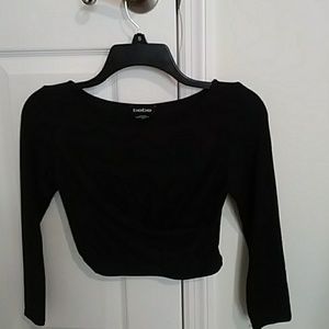 Bebe blk cropped shirt